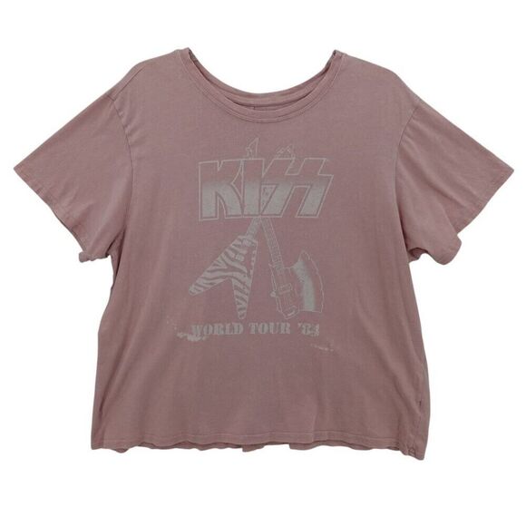 XXL Pink KISS Tour '75 Graphic Cotton Tee - Picture 1 of 6